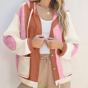 SHEWIN Womens Waffle Knit Shacket Lightweight Button Down